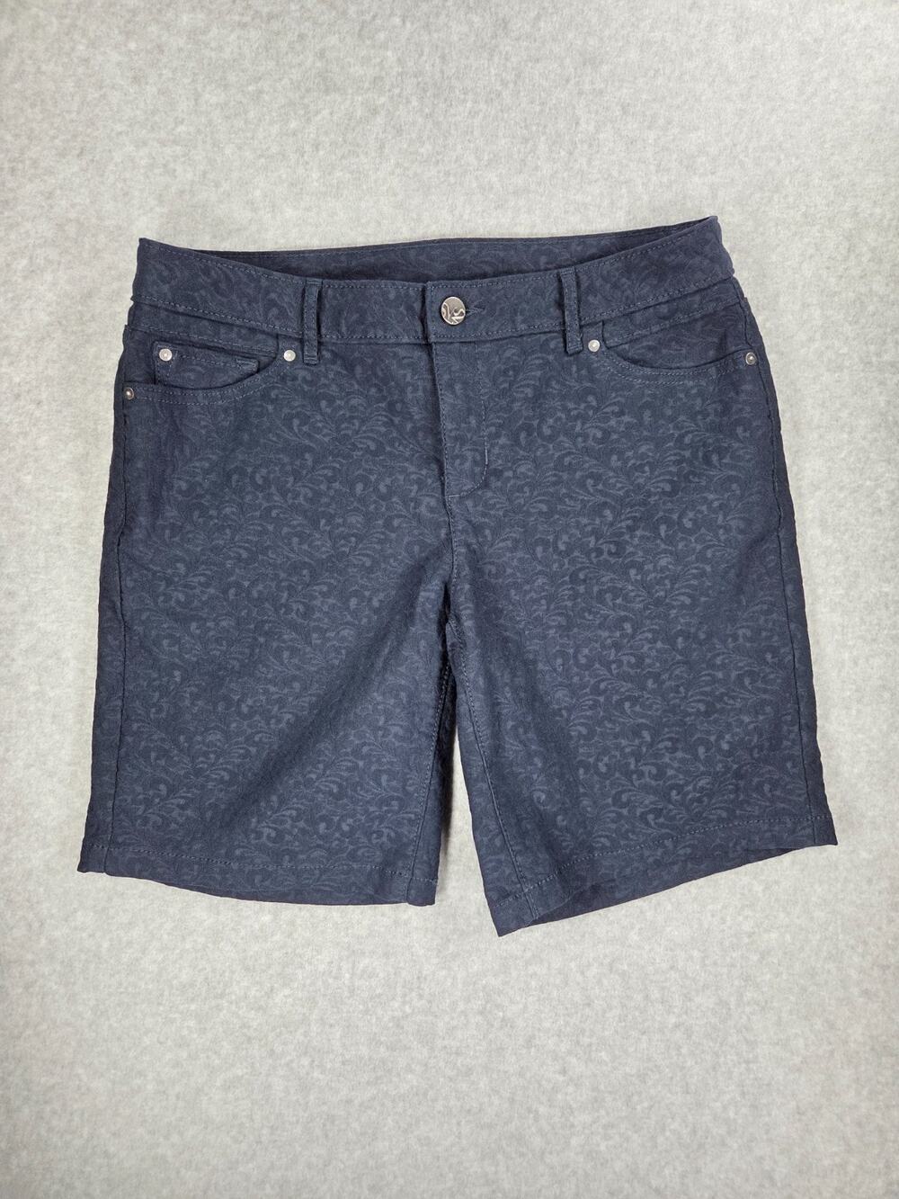 Simply Vera Vera Wang Charcoal Gray Damask Jacquard Bermuda Shorts Size 6